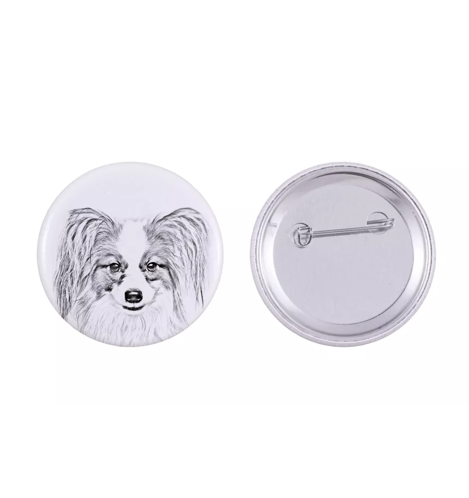 Papillon przypinka z psem duża Art-Dog