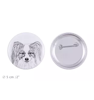 Papillon przypinka z psem duża Art-Dog