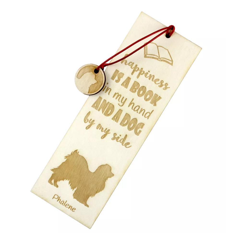 Papillon, Continental Toy Spaniel, Butterfly dog - dog bookmark, personalized bookmark, dog gadget for Art-Dog brand readers