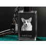 Pembroke Welsh Corgi - Crystal key ring with dog photo, illuminated key ring, unique gift by Art-Dog brand