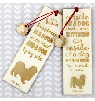 Papillon, Continental Toy Spaniel, Butterfly dog I - dog bookmark, personalized bookmark, dog gadget for Art-Dog brand readers