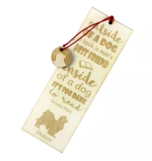Papillon, Kontinentaler Zwergspaniel - Lesezeichen mit Hund, personalisiertes Lesezeichen, Geschenk für Bücherwurm von der Marke Art-Dog
