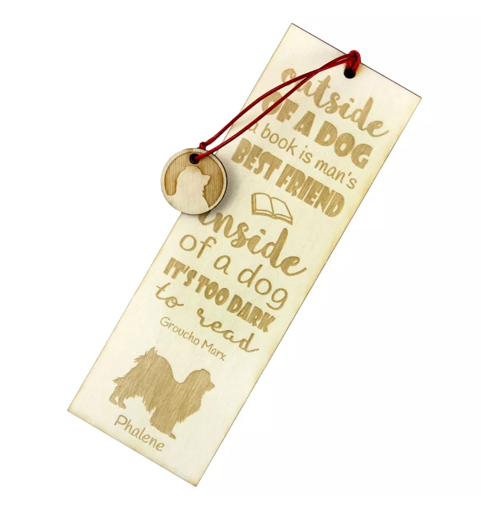 Papillon, Kontinentaler Zwergspaniel - Lesezeichen mit Hund, personalisiertes Lesezeichen, Geschenk für Bücherwurm von der Marke Art-Dog