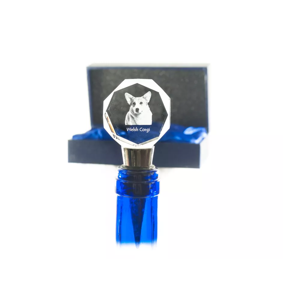 Pembroke Welsh Corgi stopper kryształowy  do wina z psem Art-Dog