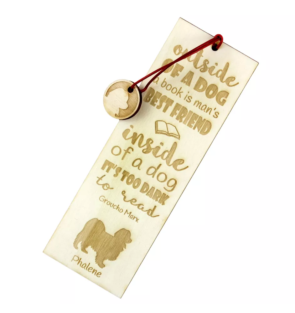 Papillon, Continental Toy Spaniel, Butterfly dog I - dog bookmark, personalized bookmark, gift for bookworm from Art-Dog brand