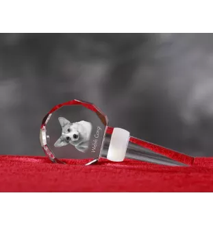 Pembroke Welsh Corgi - Crystal bottle stopper, unique wine stopper with photo, personalised gift for sommelier by Art-Dog brand
