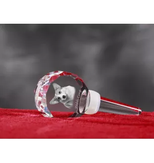 Pembroke Welsh Corgi - Crystal bottle stopper, unique wine stopper with photo, personalised gift for sommelier by Art-Dog brand