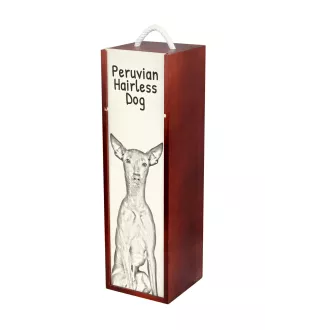 Peruvian Hairless Dog, Peruvian Viringo, Naked Dog - wine box with a dog, alcohol box with graphics, personalized gift box from the Art-Dog brand