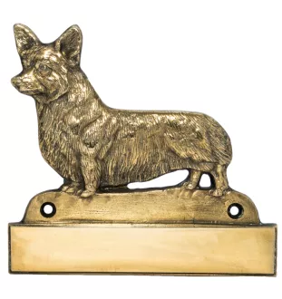 Pembroke Welsh Corgi - Haustürschild mit Hund, Messingschild mit Namen, personalisiertes Türschild mit Markennamen Art-Dog