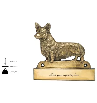 Pembroke Welsh Corgi - Haustürschild mit Hund, Messingschild mit Namen, personalisiertes Türschild mit Markennamen Art-Dog