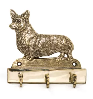 Pembroke Welsh Corgi - porte-clés avec chien, support en laiton pour accessoires pour chiens, élégante décoration pour le couloir de la marque Art-Dog