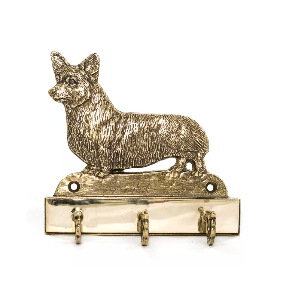 Pembroke Welsh Corgi - porte-clés avec chien, support en laiton pour accessoires pour chiens, élégante décoration pour le couloir de la marque Art-Dog