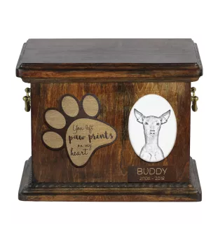 Peruvian Hairless Dog, Peruvian Viringo, Naked Dog - urn for dog ashes, personalized urn with a photo, dog photo urn by Art-Dog