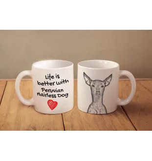 Nagi pies peruwiański kubek z psem life is better Art-Dog