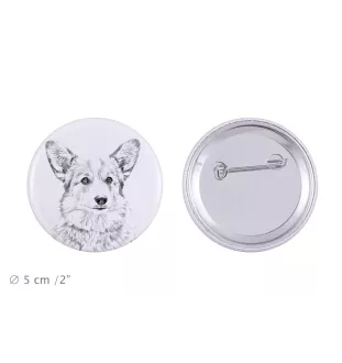 Pembroke Welsh Corgi przypinka z psem duża Art-Dog