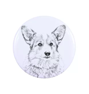 Pembroke Welsh Corgi przypinka z psem duża Art-Dog