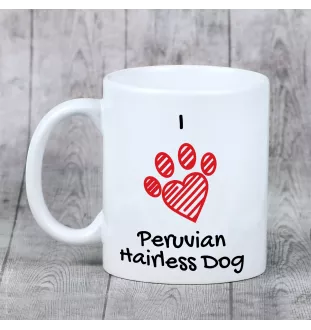 Chien nu du Pérou - tasse avec chien, une tasse adorable avec une illustration, un cadeau avec votre photo de la marque Art-Dog