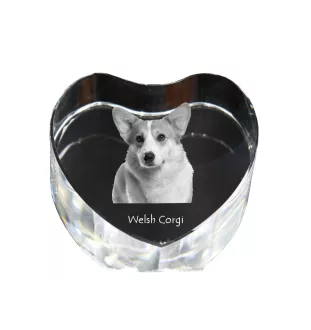 Pembroke Welsh Corgi - a photo of a dog in crystal, crystal heart, unique photo frame from the Art-Dog brand