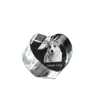Pembroke Welsh Corgi - Hundebild im Kristall, Kristallherz, einzigartiger Bilderrahmen der Marke Art-Dog