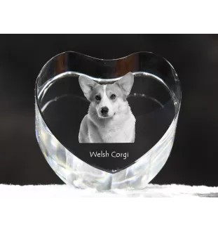 Pembroke Welsh Corgi - a photo of a dog in crystal, crystal heart, unique photo frame from the Art-Dog brand