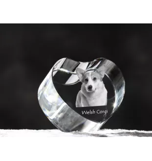 Pembroke Welsh Corgi - Hundebild im Kristall, Kristallherz, einzigartiger Bilderrahmen der Marke Art-Dog