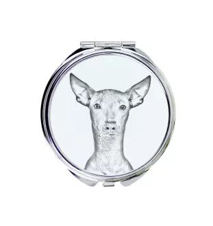 Chien nu du Pérou - miroir de poche avec chien, miroir personnalisé pour sac à main, miroir compact avec impression de la marque Art-Dog
