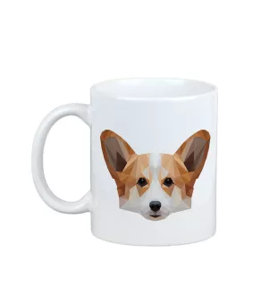 Pembroke Welsh Corgi - tasse avec une photo et un motif de chien géométrique Art-Dog