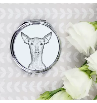 Chien nu du Pérou - miroir de poche avec chien, miroir personnalisé pour sac à main, miroir compact avec impression de la marque Art-Dog
