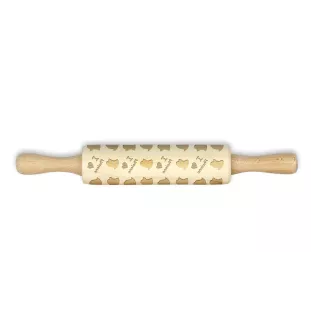 Papillon, Continental Toy Spaniel, Butterfly dog I - small rolling pin with a dog pattern, a rolling pin for children's dough, decorating ceramic clay by Art-Dog brand