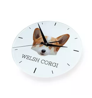 Pembroke Welsh Corgi zegar geometryczny Art-Dog