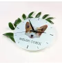 Pembroke Welsh Corgi - geometrische Wanduhr mit Bild und Aufschrift der Marke Art-Dog