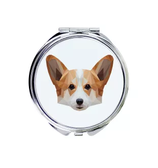 Pembroke Welsh Corgi - Spiegel mit Foto und geometrischem Aufdruck der Marke Art-Dog