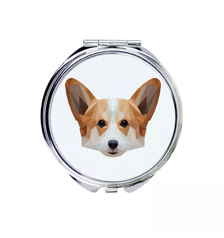 Pembroke Welsh Corgi - mirror with a geometric design and the brand name Art-Dog
