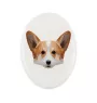Pembroke Welsh Corgi - a plate with a geometric design and the brand name Art-Dog