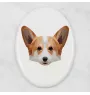 Pembroke Welsh Corgi - a plate with a geometric design and the brand name Art-Dog