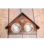 Papillon, Épagneul nain continental papillon - support en bois avec des bols pour chien, bols pour chien décoratifs, cadeau pour l'adoption d'un chien de la marque Art-Dog