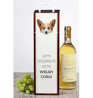 Pembroke Welsh Corgi pudełko na wino geometryczne Art-Dog