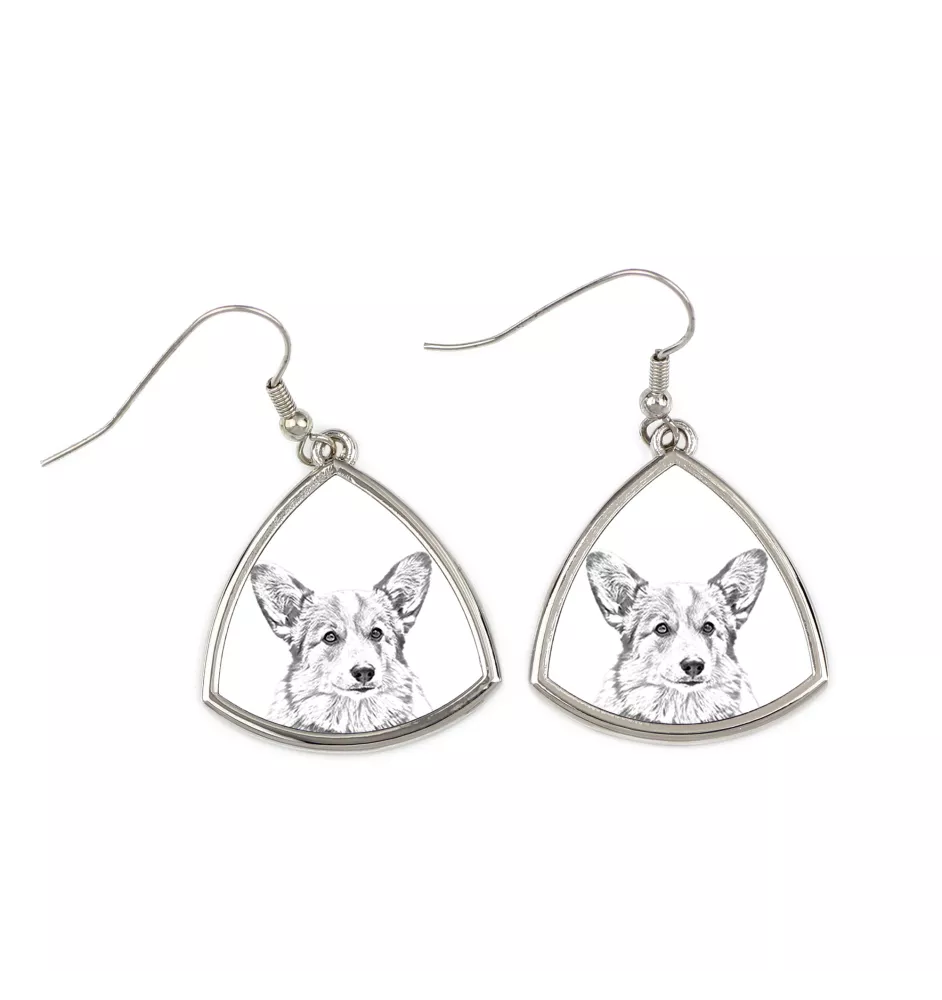 Pembroke Welsh Corgi - boucles d'oreilles avec chien, boucles d'oreilles pendantes avec photo, bijoux personnalisés avec impression de la marque Art-Dog