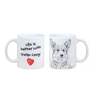 Pembroke Welsh Corgi kubek z psem life is better Art-Dog