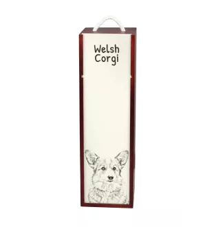 Pembroke Welsh Corgi - Weinbox mit Hund, Alkoholbox mit Grafik, personalisierte Geschenkbox der Marke Art-Dog