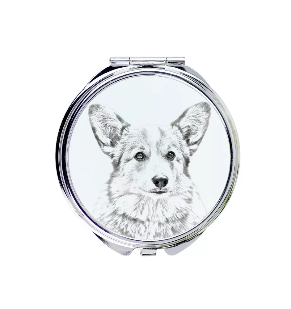 Pembroke Welsh Corgi - miroir de poche avec chien, miroir personnalisé pour sac à main, miroir compact avec impression de la marque Art-Dog