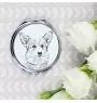 Pembroke Welsh Corgi - Taschenspiegel mit Hund, personalisierter Taschenspiegel, kompakter Spiegel mit Art-Dog-Logo