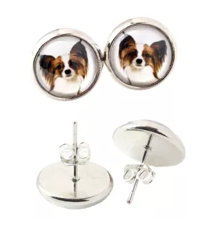 Papillon kolczyki w pudełku ze zdjęciem Art-Dog