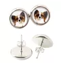 Papillon, Épagneul nain continental papillon - boucles d'oreilles dans une boîte, votre photo, bijoux faits à la main, produit de la marque Art-Dog.