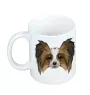 Papillon, Épagneul nain continental papillon - tasse avec une photo et un motif de chien géométrique Art-Dog
