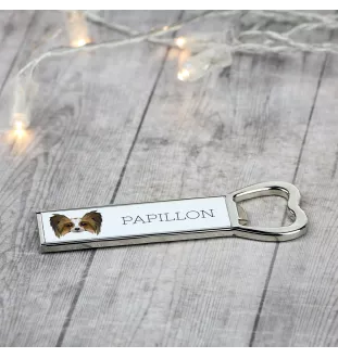 Papillon, Continental Toy Spaniel, Butterfly dog - bottle opener with a picture and inscription for beer by Art-Dog