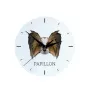 Papillon, Continental Toy Spaniel, Butterfly dog - geometric wall clock with a picture and the brand name Art-Dog