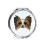 Papillon, Kontinentaler Zwergspaniel - Spiegel mit Foto und geometrischem Aufdruck der Marke Art-Dog