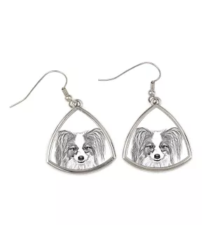 Papillon, Continental Toy Spaniel, Butterfly dog - dog earrings, hanging earrings with a picture, personalized jewelry with Art-Dog brand print