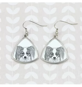 Papillon, Continental Toy Spaniel, Butterfly dog - dog earrings, hanging earrings with a picture, personalized jewelry with Art-Dog brand print
